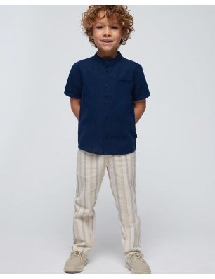 Camisa M/C Cuello Mao Lino De Mayoral