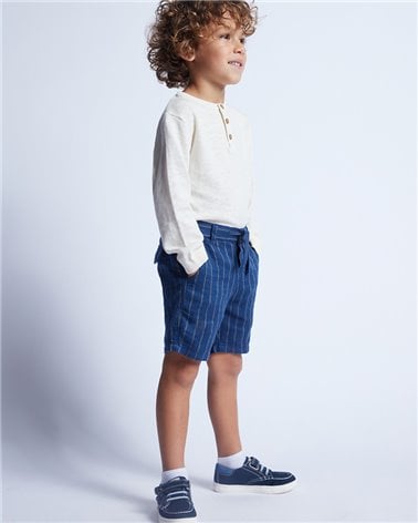 Bermuda Lino Rayas De Mayoral