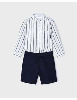 Conjunto Bermuda Camisa M/L C/Ma De Mayoral