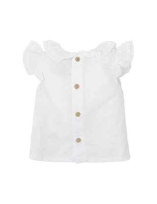 Camiseta de Manga Corta con Volantes Flora De Babidu
