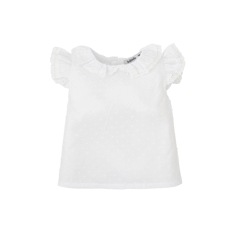 Camiseta de Manga Corta con Volantes Flora De Babidu