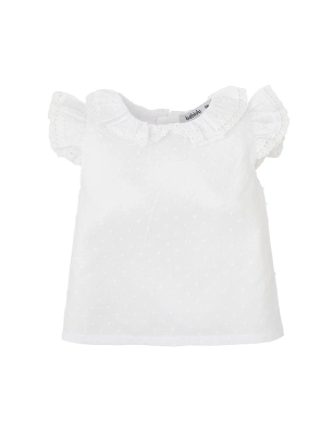 Camiseta de Manga Corta con Volantes Flora De Babidu