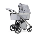 Cochecito 2 Piezas Bébécar Via Plus Cromado PP380 Gris