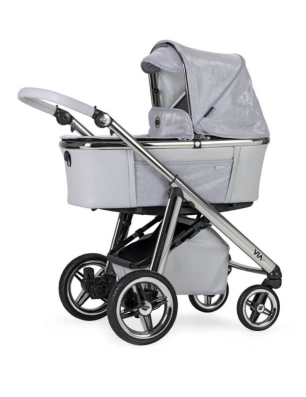 Cochecito 2 Piezas Bébécar Via Plus Cromado PP380 Gris