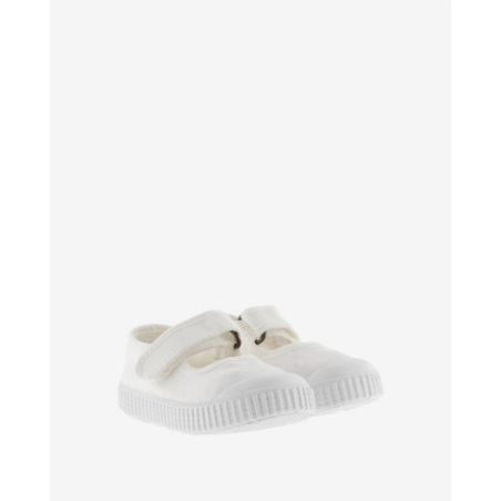 Mercedes Velcro Lona Mitad Victoria Blanco