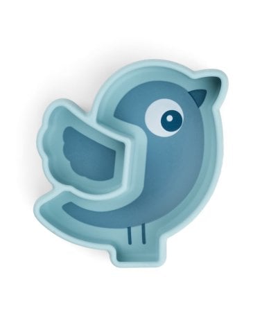 Plato Silicona con Ventosa Birdee Done by Deer Azul