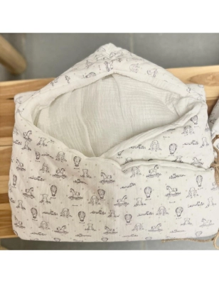 Saco Cuco Capucha Circus Giraffa Bianca e Blu