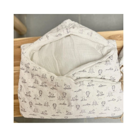 Saco Cuco Capucha Circus Giraffa Bianca e Blu