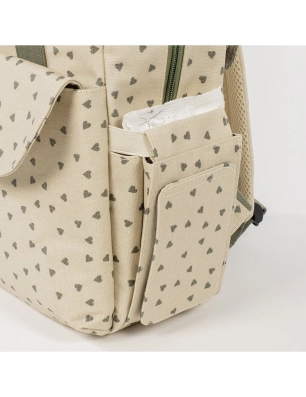 Mochila Maternal Corazones Poppy Walking Mum Musgo