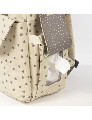 Mochila Maternal Corazones Poppy Walking Mum Musgo