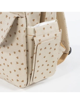 Mochila Maternal Corazones Poppy Walking Mum Canela