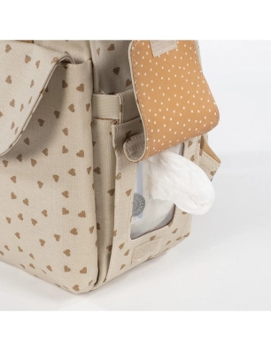Mochila Maternal Corazones Poppy Walking Mum Canela