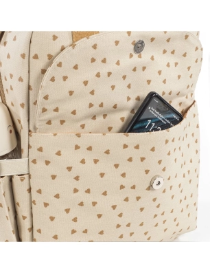 Mochila Maternal Corazones Poppy Walking Mum Canela