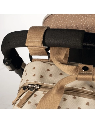 Mochila Maternal Corazones Poppy Walking Mum Canela