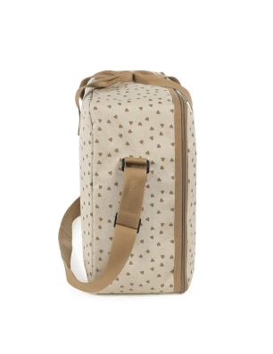 Maleta Maternal Corazones Poppy Walking Mum Canela