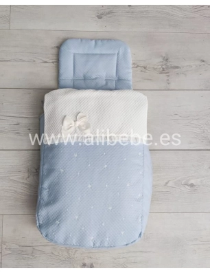 Saco Coche 3 Usos Aurora Rosy Fuentes Azul Empolvado