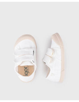 Zapatillas de Lona  con Velcro Respetuosas de Igor Blanco
