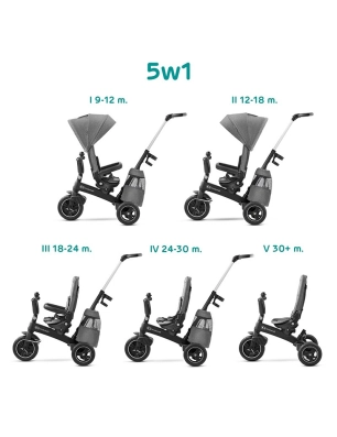Triciclo Giratorio Easytwist de Kinderkraft Gris
