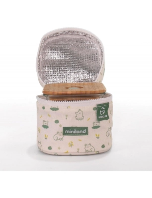 Bolsa Nevera con 2 Tarros de Cristal Ecosquare de Miniland Ranas