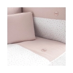 Juego de Colcha y Protector de Cuna Plumeti de Cambrass Rosa