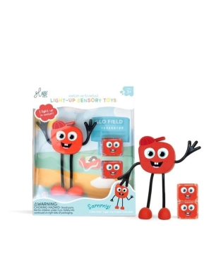 Set Personaje y dos Cubos de Luz de Glo Pals Sammy Rojo