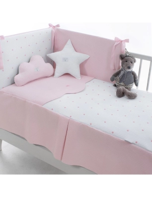 Colcha y Protector de MaxiCuna Bopi de Uzturre Rosa
