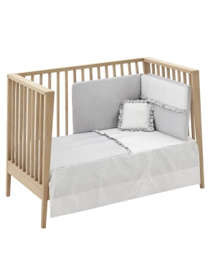 Colcha y Protector para Cuna Liberty de Cambrass Gris