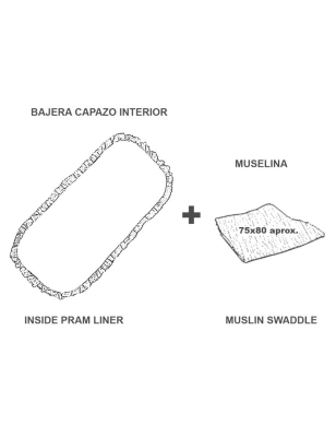 Bajera de Capazo con Volante y Muselina Ofelia de Uzturre