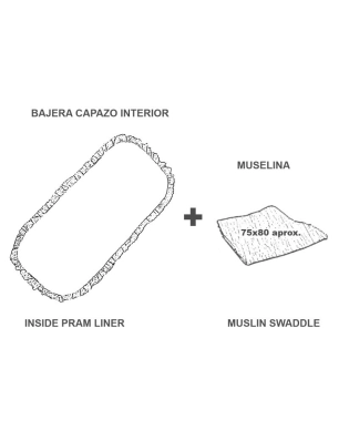 Bajera de Capazo con Volante y Muselina Ofelia de Uzturre