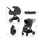 Cochecito 2 en 1 Yoxi de Kinderkraft Moonlight Grey