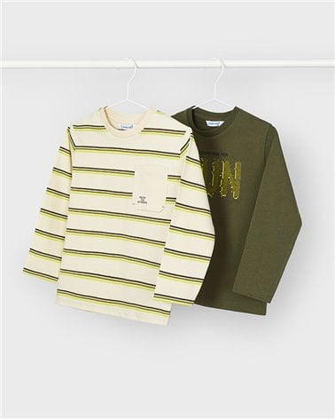 Set Camisetas M/L Rayas/Liso De Mayoral