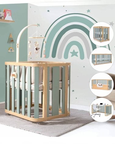 Cuna Evolutiva Crea Plus Tre de Alondra Natural / Verde