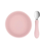 Set Bol de Silicona y Cuchara de Acero de Tutete Light Pink