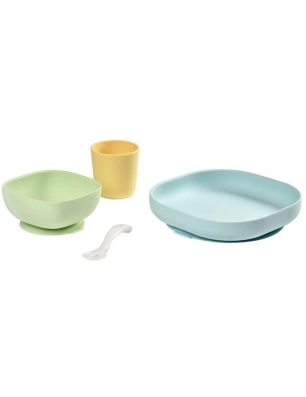 Vajilla de Silicona de 4 piezas de Béaba Amarillo