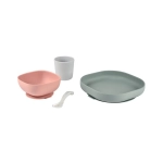 Vajilla de Silicona de 4 piezas de Béaba Eucalipto