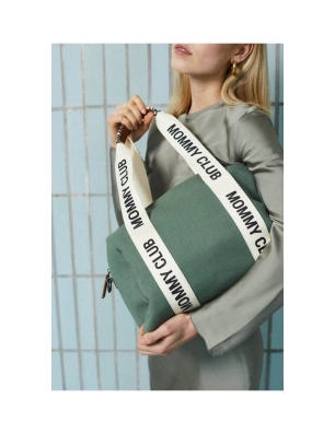 Bolso Mommy Club Signature Canvas de Childhome Verde