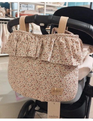 Bolso Panera con Volante Lily de Giraffa Bianca e Blu