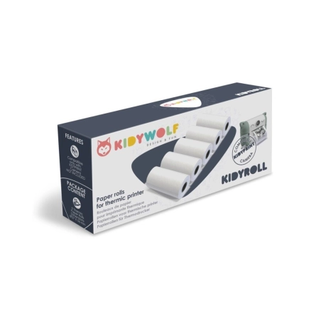 Pack 5 rollos papel Térmico de Kidywolf