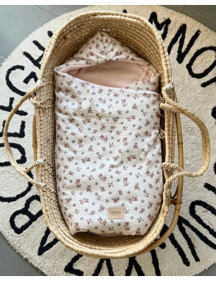 Saco Cuco Capucha Andrea Interior Punto de Giraffa Bianca e Blu Rosa