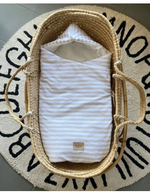 Saco Cuco Capucha Ragazzi Interior Bambula Giraffa Bianca e Blu