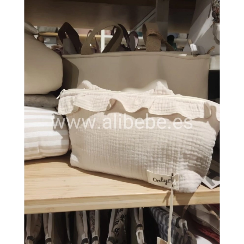 Neceser Only Bambula con Volante de Giraffa Bianca e Blu