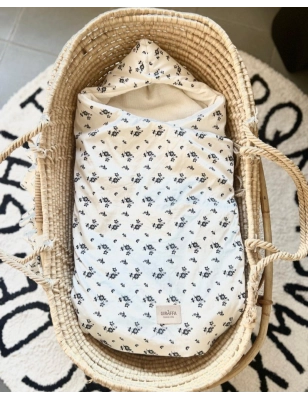 Saco Cuco Capucha Greta Bambula de Giraffa Bianca e Blu