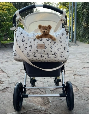 Bolso Zip Greta de Giraffa Bianca e Blu