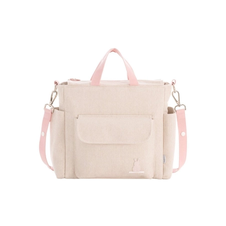 Bolso Maternal Pack Lino de Cambrass Rosa