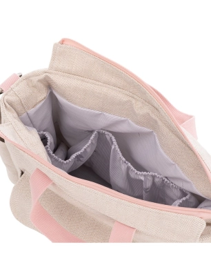 Bolso Maternal Pack Lino de Cambrass Rosa