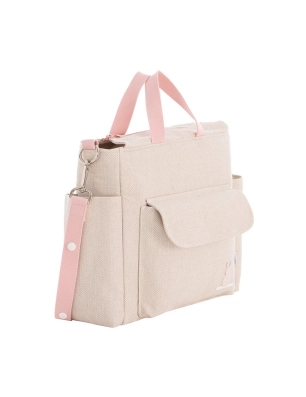 Bolso Maternal Pack Lino de Cambrass Rosa