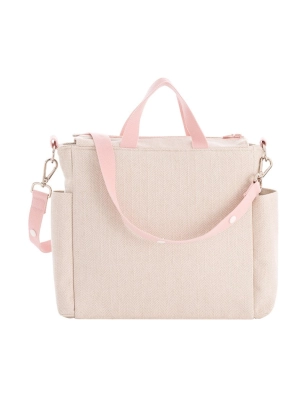 Bolso Maternal Pack Lino de Cambrass Rosa