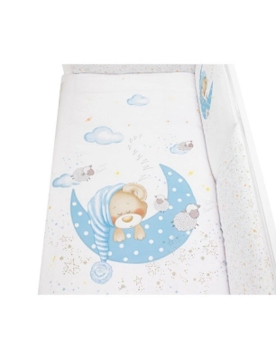 Funda Nórdica y Protector de Cuna Bear Sleeping de Interbaby Azul