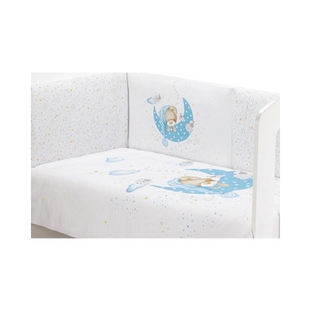 Funda Nórdica y Protector de Cuna Bear Sleeping de Interbaby Azul