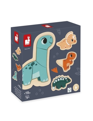 Lote de 4 Puzzles Evolutivos Dino de Janod